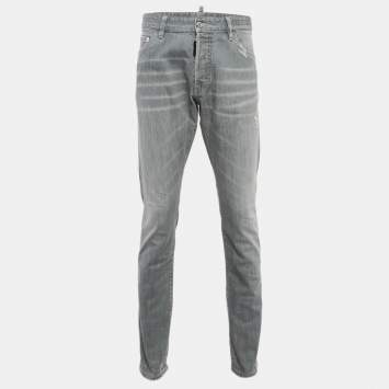 Pre Owned Dsquared2 Grey Denim Cool Guy Jeans XL Waist 36"