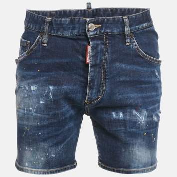 Dsquared2 Blue Distressed Denim Shorts M 