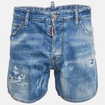 Dsquared2 Blue Distressed Denim Shorts M 