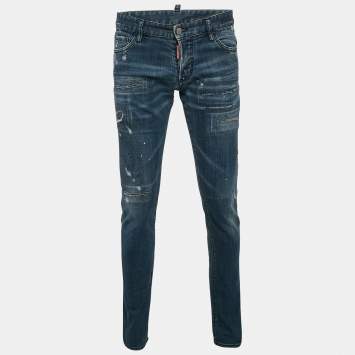 Dsquared2 Blue Distressed Denim Slim Fit Jeans L Waist 50"