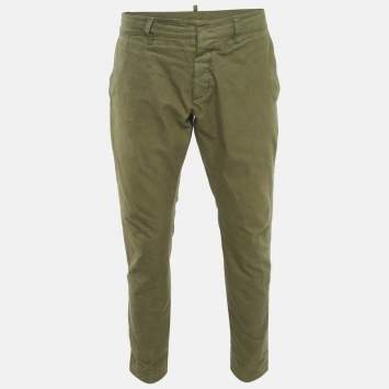 Dsquared2 Green Cotton Regular Fit Trousers XL