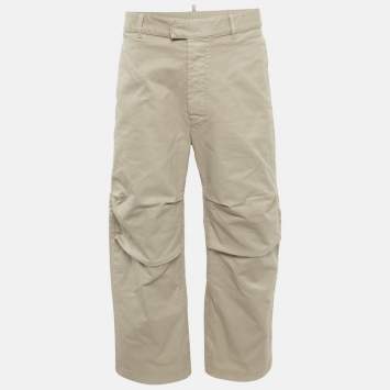 Dsquared2 Beige Cotton Straight Fit Trousers XL 