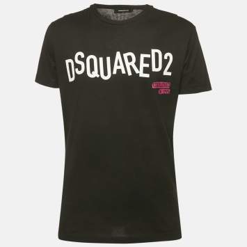 Dsquared2 Black Logo Print Jersey T-Shirt L