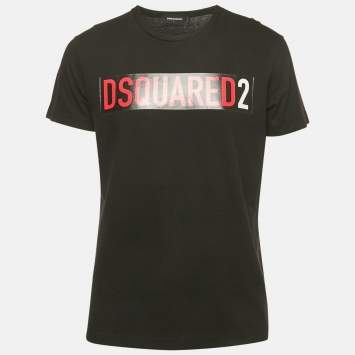 Dsquared2 Black Logo Print Jersey T-Shirt L