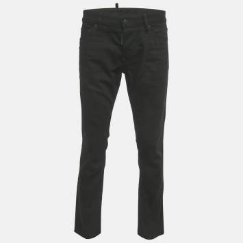 Pre Owned Dsquared2 Black Denim Slim Fit Jeans L Waist 35"