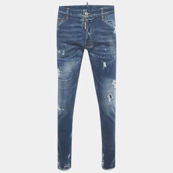 مملوكة مسبقًا Dsquared2 Blue Distressed Denim Cool Guy Jeans L Waist 35"