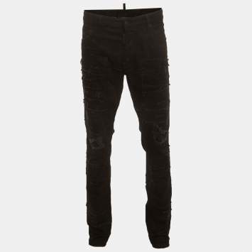 مملوكة مسبقًا Dsquared2 Black Distressed Denim Cool Guy Jeans XL/Waist 36" 
