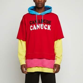 Pre Owned Dsquared2 Multicolour Stripe Printed Cotton Knit Slouch Fit Hoodie M