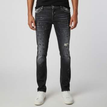 Pre Owned DSQUARED2 Black Denim Embellished Slim Jeans L / Waist 37''