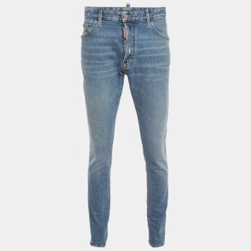 Pre Owned Dsquared2 Blue Distressed Denim Cool Guy Jeans XL/Waist 36"