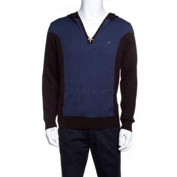 Pre Owned Dsquared2 Colorblock Kangaroo Pocket Detail Hooded Sweater L