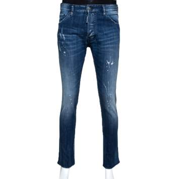 Pre Owned Dsquared2 Inidigo Medium Wash Denim Cool Guy Jeans L