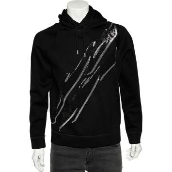Pre Owned Dsquared2 Black Knit Sequined Detail Hoodie S