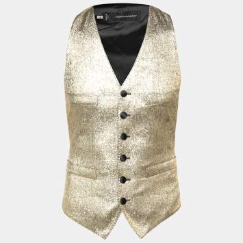 Pre Owned Dsquared2 Gold Silk Waist Coat M