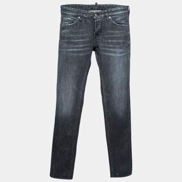Pre Owned Dsquared2 Grey Denim Distressed Cotton Jeans M Waist 29.5