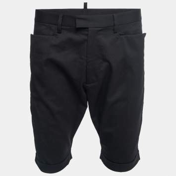 Pre Owned Dsquared2 Black Wool Bermuda Shorts M