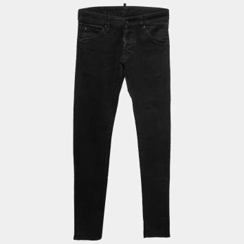 Pre Owned Dsquared2 Black Denim Skinny Jeans M Waist 33"