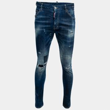 Pre Owned Dsquared2  Blue Distressed Denim Classic Kenny Twist Jeans M Waist 34"