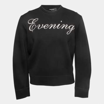Pre Owned Dsquared2 Black Evening Embroidered Knit Sweatshirt M