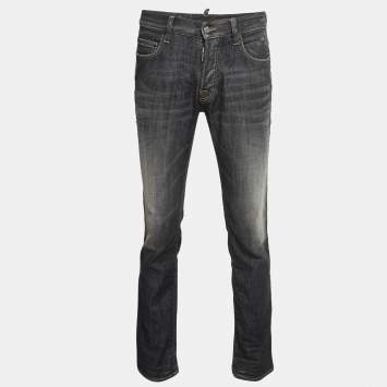 Pre Owned Dsquared2 Charcoal Grey Washed Denim Jeans S Waist 32"