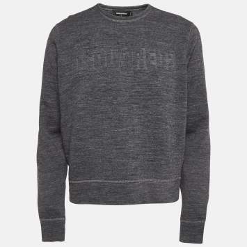 Pre Owned Dsquared2 Grey Puff Print Knit Sweatshirt S