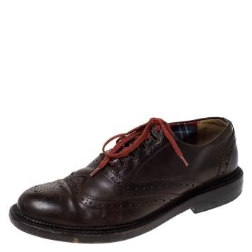 Pre Owned Dsquared2 Brown Brogue Leather Lace Up Oxfords Size 40