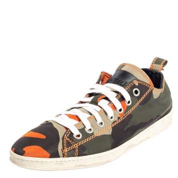Pre Owned Dsquared Camouflage Fabric Low Top Sneakers Size 43