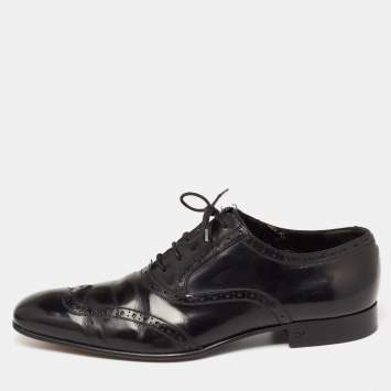 Pre Owned Dsquared2 Black Brogue Patent Leather Oxfords Size 43.5