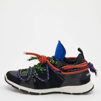Pre Owned Dsquared2 Multicolor Suede And Leather Bungy Jump Sneakers Size 43