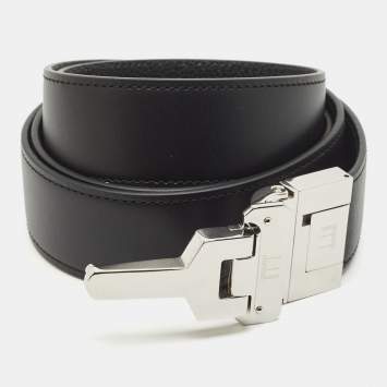 Dunhill Black Leather Reversible Buckle Belt 107CM