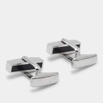 Pre Owned Dunhill  Black Enamel Sterling Silver Cufflinks