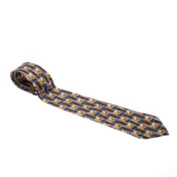 Pre Owned Dunhill Multicolor Hat Print Silk Traditional Tie 