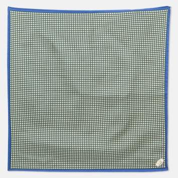 Pre Owned Dunhil Green Checked Silk Pocket Square