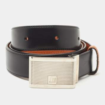 Pre Owned Dunhill Tan Leather Buckle Belt 100CM