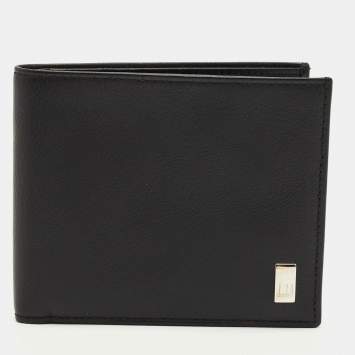 Pre Owned Dunhill Black Leather Bifold Wallet