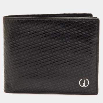 مملوكة مسبقًا محفظة دنهل طية مزدوجة جلد منقوشة سوداء