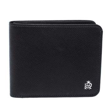 Pre Owned Dunhill Dark Grey Leather Bourdon Bifold Wallet
