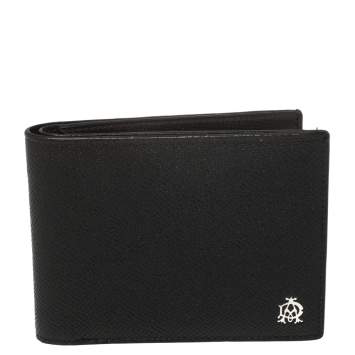 Pre Owned Dunhill Black Leather Bourdon Bifold Wallet