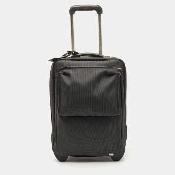 Pre Owned Dunhill Dark Grey Canvas 2 Wheeled Cabin Luggage