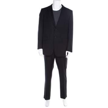 Pre Owned Dunhill Navy Blue Wool Tailored Slim Fit Suit XL