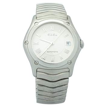 Pre Owned Ebel Silver Stainless Steel Classic Wave Automatic 9120F41 Men's Wristwatch 37mm