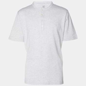 مملوكة مسبقًا Elevety Grey Jersey Henley T-Shirt XL