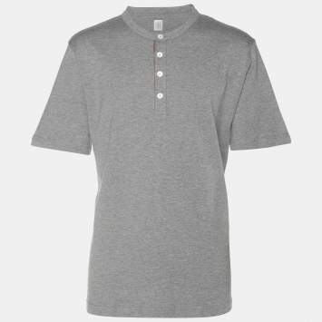 Pre Owned Elevety Dark Grey Jersey Henley T-Shirt XL