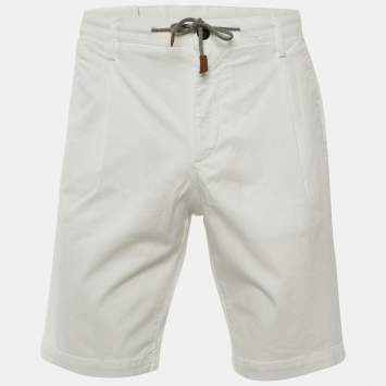 مملوكة مسبقًا   Eleventy White Cotton Bermuda Shorts L