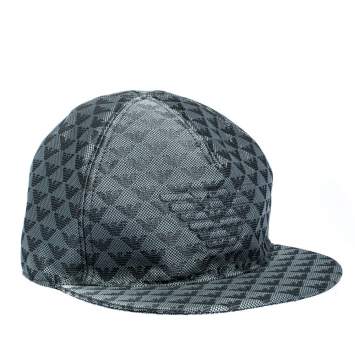 مملوكة مسبقًا Emporio Armani Slate Grey Logo Detail Baseball Cap M