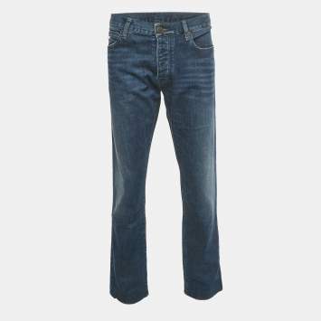 مملوكة مسبقًا Emporio Armani Blue Washed Denim Jeans XXL/Waist 40"