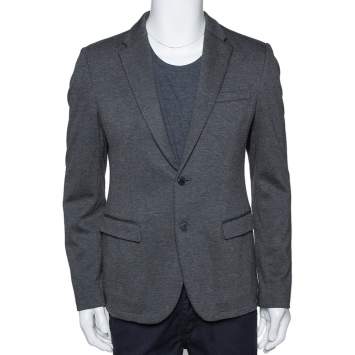 مملوكة مسبقًا Emporio Armani Grey Johny Line Two Buttoned Blazer L