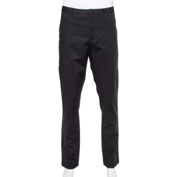 Pre Owned Emporio Armani Black Cotton Tailored Trousers 3XL