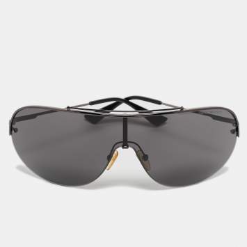 Pre Owned Emporio Armani Black EA9717/S Shield Sunglasses