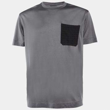 مملوكة مسبقًا Emporio Armani Grey Jersey Pocket Detail Crew Neck T-Shirt XXL